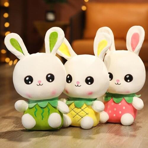 30/38/55/70cm Fruit Bunny Soft Plush Stuffed Toy White Rabbit Pillow Sleeping Doll For Kids Girlfriend Gifts Birthday Christmas