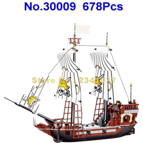 30009 678pcs Black Pearl Pirates Ship 5 Building Blocks Toy