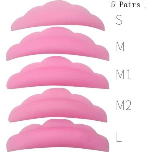 5Pairs Silicone Eyelash Perm Pad Colorful Recycling Lashes Rods Shield Lifting 3D Eyelash Curler Accessories Applicator Tools