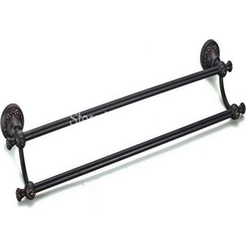 Bathroom Accessory Black Oil Rubbed Brass Wall Mounted Bathroom Double Towel Bar Towel Rack Towel Rails aba447