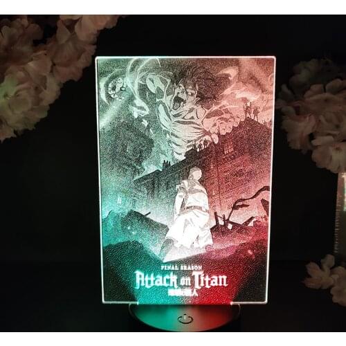 Anime Attack on Titan Final Season Two Tone 3D Lamp Led Light for Kid Bedroom Decor Otaku Birthday Gift Manga Art Collectible