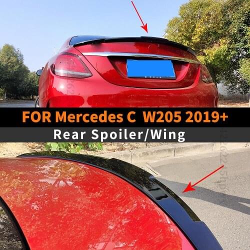 Deflector Splitter Diffuser Body Kit Roof Rear Spoiler Wing Racing Boot Lip Tail For Mercedes Benz C W205 2019 2020 2021 2019