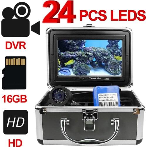 Erchang 15M DVR Underwater Fishing Camera For Ice Fishing HD 1280*720P Screen With 12PCS Infrared Led+12PCS White Led