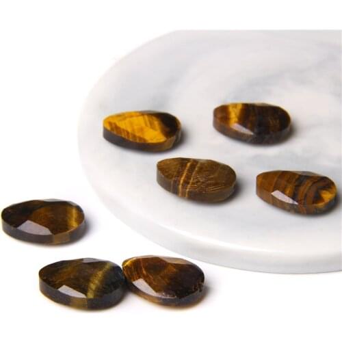 Faceted Teardrop Natural Tiger Eye Stone Beads Wholesale 13*18 mm Centered Drilled Loose Bead For DIY Making Necklace Pendants