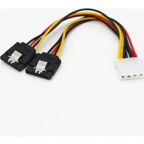 IDE 4Pin Molex Female Male To SATA Dual 2X15Pin Female 90 Degree With shrapnel Splitter Y 1 To 2 extension hard disk Power Cable