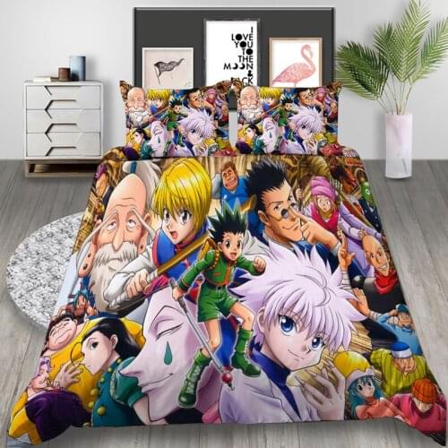 Japan Anime Hunter Hunter 3D Printed Bedding Set Duvet Covers Pillowcases Comforter Bedding Set Bedclothes Bed Linen 04