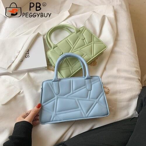 Lady Baguette Bags Mini PU Leather Shoulder Bags for Women Fashion Lattice Pattern Designed Handbags Female Travel