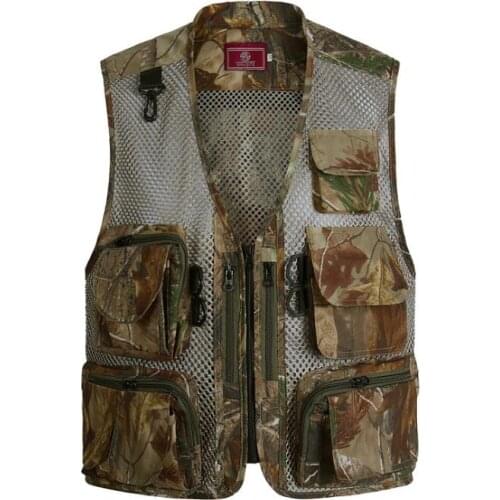 Summer Men' Breathable Mesh Vest Outdoor Hunting Hiking Fishing Camouflage Waistcoat Plus Size Photography Sleeveless Jackets