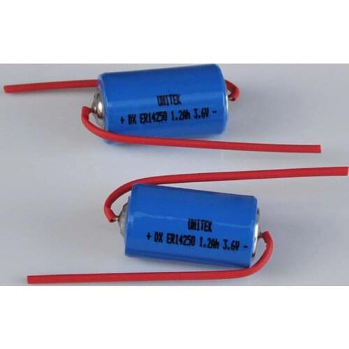 16PCS ER14250 1/2AA 3.6V liSOCL2 lithium battery primary ER 14250 1/2 AA cell 1200mah welding pin needle for gas water meter