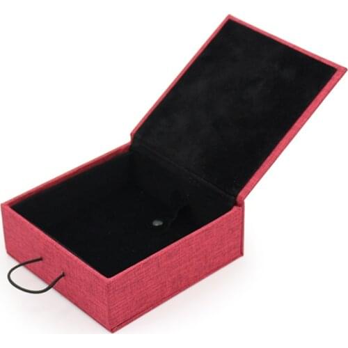 Linen Retro Wooden Buckle Imported Dimensional Colored Paper Decorative Jewelry Ring Pendant Bracelet Gift Box For Women New2020