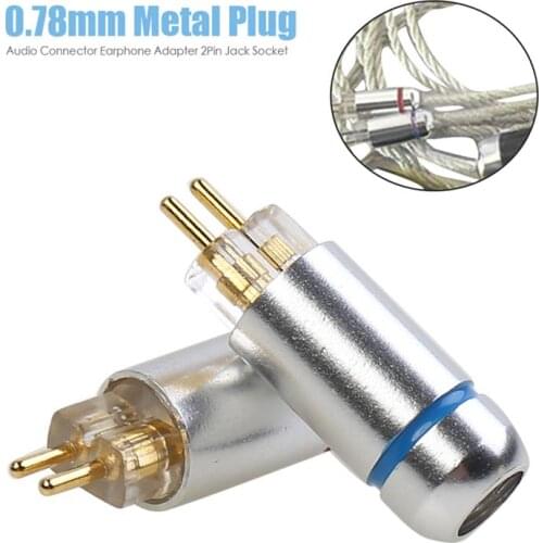 2PCS Earphone Audio Cable Plug 0.78MM Metal Audio Adapter 2 Pin Headset Adapter Headphone Audio Connector for HiFi Headphone