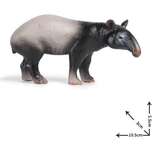 Simulation Malayan Tapir Animal Figure Collectible Toys Wild Animal Cognition Action Figures Kids Plastic Model Toys