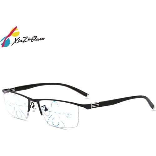 Progressive Multifocal Multifocus Multi focus Reading Glasses Fashion Square Half Rim Classic for Men Eyewear Hyperopia Presbyop
