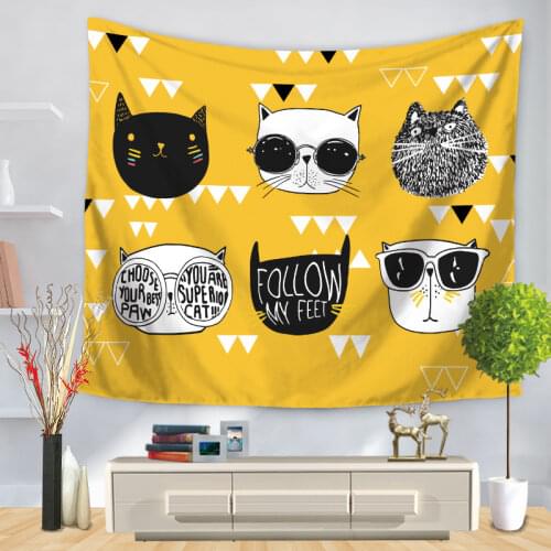 Animal Tapestry Wall Hanging Tribal Sheets Cat Linen Panda Dog Tapestry Home Decor Beach Mat for Bedroom