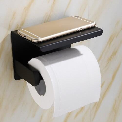 Wall Mount Toilet Paper Holder Paper Towel Abrasion Resistant Corrosion Resistant Stainless Steel Stand Rack With Phone Holder
