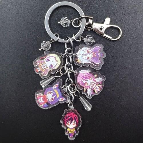 NO GAME NO LIFE Acrylic Handmade Anime Keychain Cartoon Key Ring Purse Schoolbag Decoration Boy Girl Women Birthday Gift