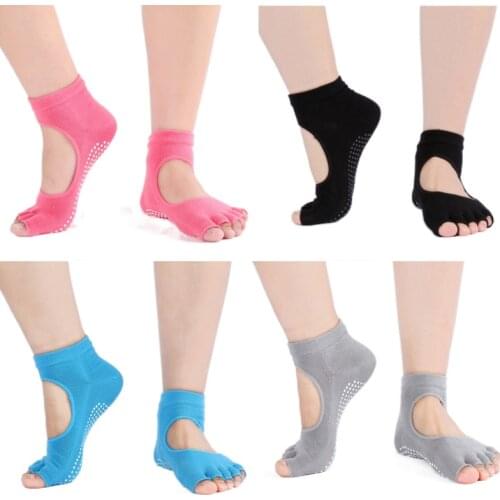 Backless Open-Toe Socks Ladies Professional Gym Digging Holes Digging Non-Slip Slip Fingers Five-Finger Socks Harajuku