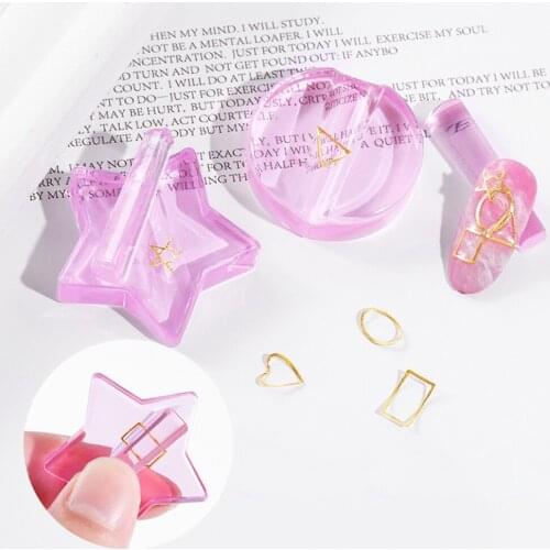 New Acrylic Embossed Mold Nail Art Metal Slice Rivet Embossed Mold Metal Frame Bend Curve Making Model Diy Manicure Tool