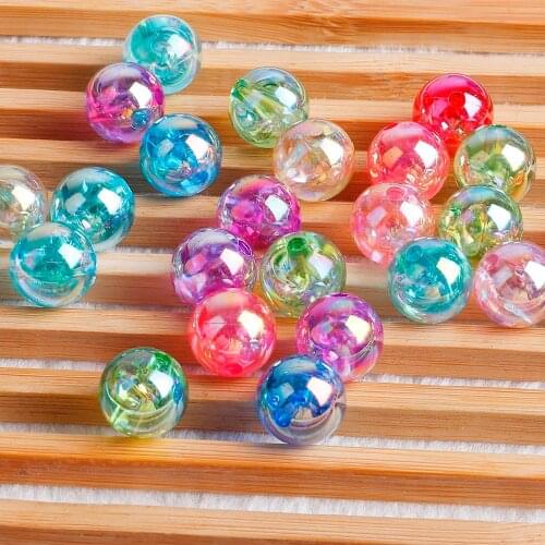 New Fashion 50pcs 8mm AB Color Round Acrylic Bead Mix 14Colors Loose Spacer Beads For Jewelry Making DIY Bracelet