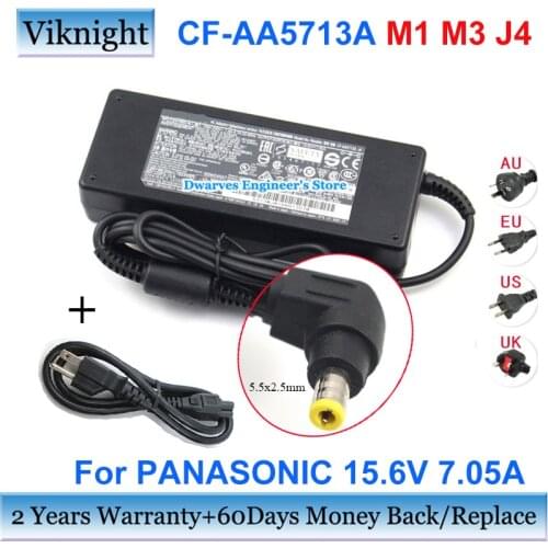 Genuine CF-AA5713A2E 15.6V 7.05A AC Power Adapter For Panasonic TOUGHBOOK CF-31 CF-52 CF-53 CF-AA5713A M1 CF-AA5713A Charger