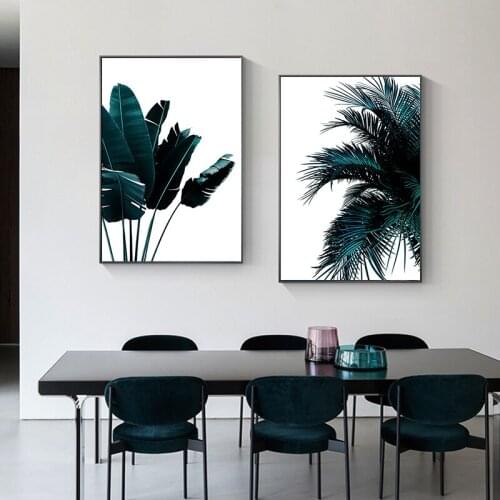 Plant Posters Plantain Leaves Canvas Painting Picture Print Palm Tree Leaf Wall Art Nordic Wall Mural for Living Room Decoration