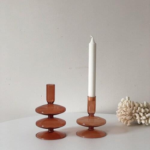 Candle Holders Glass For Birthday Decor Decorative Handmade Wedding Decor Candle Holder Nordic Ornament Candlestick Holder