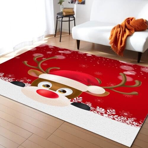 Christmas Snowflake Christmas Deer Carpet Bedroom Room Bedside Blanket Rug for Living Room Cloakroom Carpet Bedroom Decor