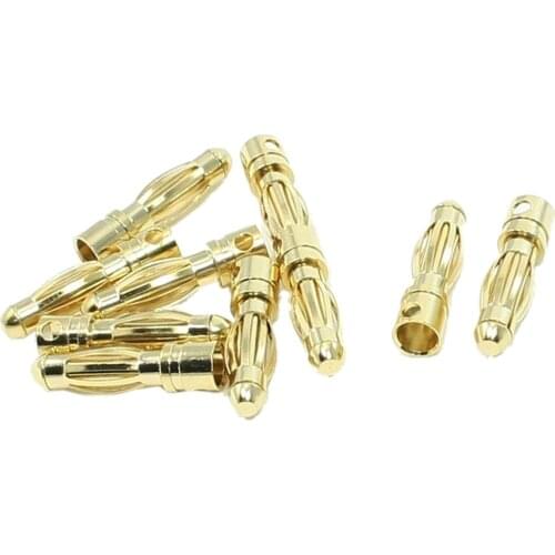10PCS Gold Tone 4mm Male Banana Plug Bullet Connector Replacements