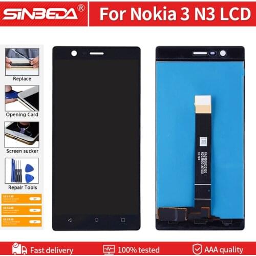Sinbeda LCD For Nokia 3 TA-1020 TA-1038 TA-1028 TA-1032 LCD Display Touch Screen 5.0" Original Digitizer Assembly With Frame