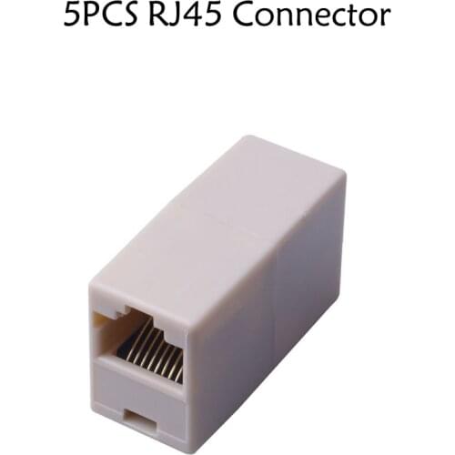 5pcs/lot Universal RJ45 Cat5 8P8C Socket Connector Coupler For Extension Broadband Ethernet Network LAN Cable Joiner Extender