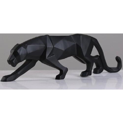 Leopard Statue Figurine Modern Abstract Geometric Resin Panther Ornament Home Decoration Accessories decorations for home
