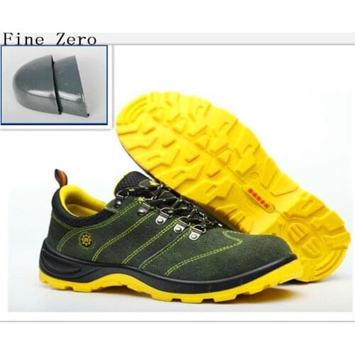 Fine Zero Men Anti-elactric Suede Steel Toe Cap Work Safety Shoes Breathable Oxfords Boots Puncture Proof Protective Footwear