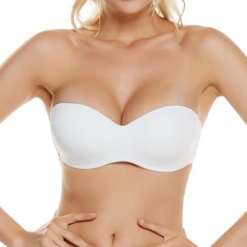 Ladies SECRET Bras For Women Sexy Lingerie Strapless Bras Unlined Underwire Push Up Bra 1/2 Cups 40B 42B 44B 46B 40C 42C 44C 46C
