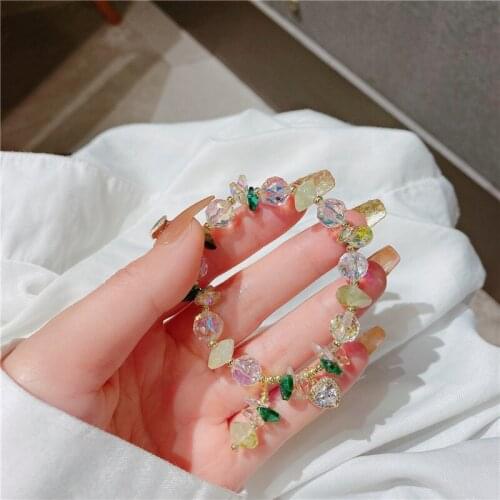 2021 New Trendy Zircon Heart Pendant Natural Stone Black/Pink/Green Crystal Beaded Bracelets for Women Fashion Jewelry YBR514