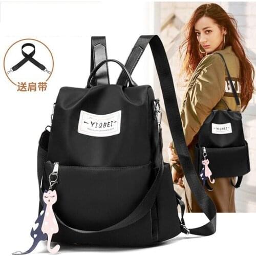 Women Anti-theft Backpack Fashion Simple Solid Color Female School Bag waterproof Oxford Cloth Shoulder Bag Travel Backpack