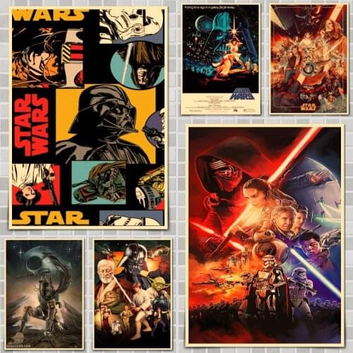 Star Wars 1977 Movie Poster Wall Stickers For Home Room Bar Decor Art