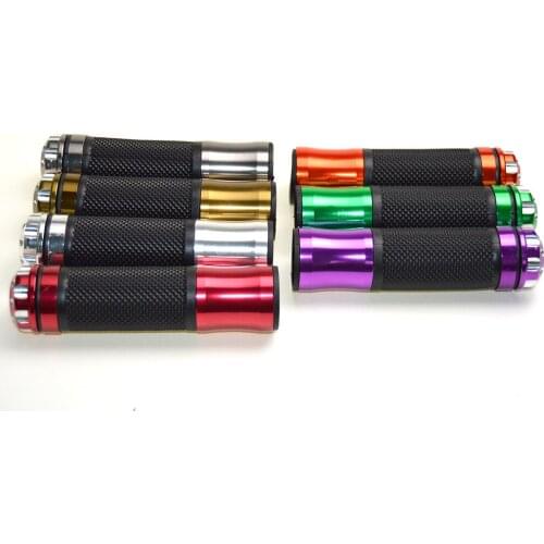 1 Pair Universal Aluminum None-Slip Rubber Motorcycle Handlebars 7/8'' Handle Bar Hand Grips For Motorbike Scooter