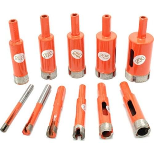 11PCS/Set Orange 6-30mm Marble Opener Diamond Core Bit Hole Saw Drill Bit For Marble Granite Brick Tile Ceramic Concrete Drill