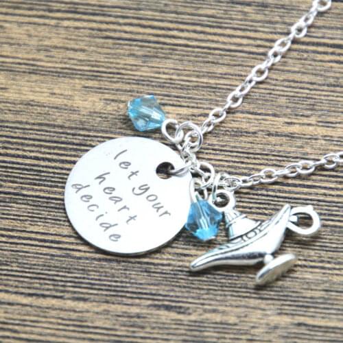 12pcs/lot Aladdin Inspired Necklace Let Your Heart Decide Aladdin & Princess Jasmine A Whole New World crystals Magic lamp