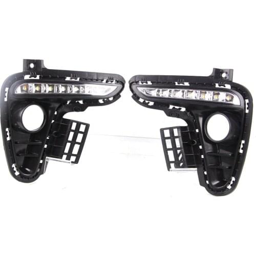 2PCS Yellow Turning Signal Style Relay Waterproof Car DRL 12V Daytime Running Light Daylight For Kia Rio K2 2017 2018