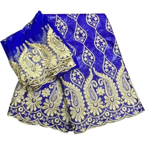 2021 New African Tissues Bazin Riche Fabric Brode High Quality Embroidered Lace Fabrics DIY Materials For Dresses 5+2 yards/lot