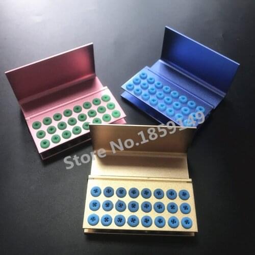 24 holes 3pcs Dental FG Bur Burs Disinfection Autoclave Holder Silicon Blocks