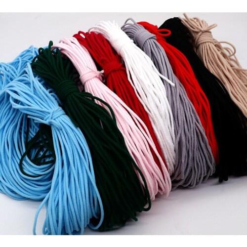 30m Black and White Color Round Elastic Mask with Nylon Elasticity Adjustable DIY Soft Rubber Sewing Accessories Loop Crafts 3mm