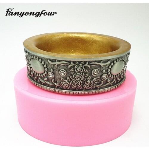 3D rose flower pot cement silicone mold cake mold chocolate plaster resin candle soap mold kitchen baking free shipping