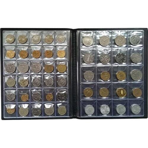 10 Pages 250 Pockets Money Book Coin Storage Collection Album PU Leather Commemorative Coin Medallions Badges Collection Holder