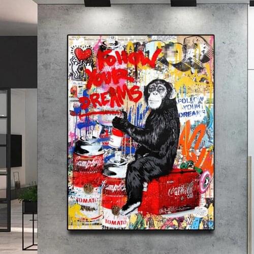 Graffiti Abstract Monkey 5D Diy Full Round Square Diamond Painting Cross Stitch Kits Diamond Embroidery Mosaic Home Decor Gift