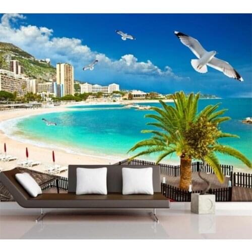 Beibehang Custom photo wallpaper 3D mural wallpaper beautiful Hawaiian beach background wall living room bedroom mural wall