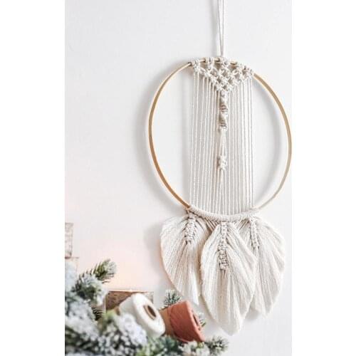 Bohemian Hand-woven Macrame Tapestry Lace Dream Catcher Mandala Pendant Wall Hanging Ornament Home Decorative