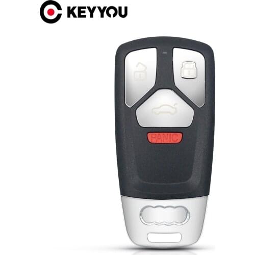 KEYYOU For AUDI A4 A4L A5 Q5 Q7 SQ7 S4 S5 TT Key Fob 2016-Up Styling Smart Card Remote Car Key Shell 3/4 Buttons Case Fob