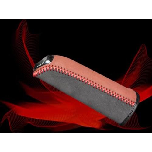 Car Hand Brake Covers Top Layer Leather Case for Buick Regal GS 2014 Handbrake Grips Cover Auto Genuine Leather Handbrake
